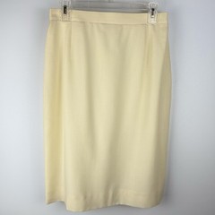 Vtg Bassant Paris Wool Skirt Suit Women’s S/M Cream Black Trim Haute Couture 90s