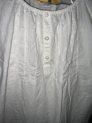 VTG ROUKEJIA 2PC 100% Cotton SS Embroidered Top/Capri Bloomers W/Slit Pockets **