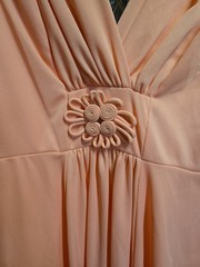 Vintage 1970’s Dress Women’s Pinkish Orange Gown Prom