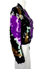 SPECTACULAR VINTAGE 2008 MIU MIU BY PRADA PALETTES SEQUIN BOMBER JACKET NOS