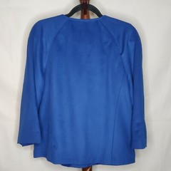 VTG Harve Benard Vintage L lined jacket blue full zip 3/4 sleeve scoop neck