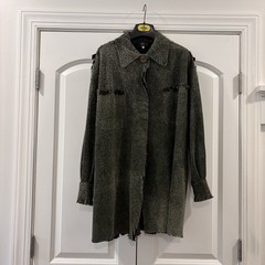 Vintage FENDI Suede Fringe Jacket, Top Button, Green, Size 42, Italy, STUNNING!
