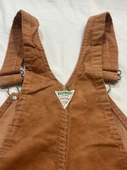 1970s Oshkosh Bgosh Vintage Corduroy Flared Vestbak Overalls 32×34 Rare USA