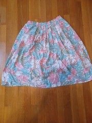 Vintage 1970s/1980s Koret Brand Pastel Floral Print Boho Cottagecore Midi Skirt