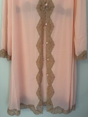 Vtg Emilio Pucci Formfit Rogers Pink Lace Nightgown Robe M medium Peignoir EUC