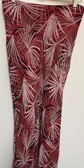 Vtg Y2K Willi Smith 100% Silk Maxi Skirt Red White Leaf Cottagecore Fairy Sz 10