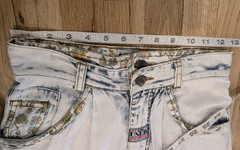 Vtg GET USED by ELIE High Waist Floral Patches Acid Wash Mom Jeans Streetwear 90