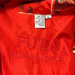 FUDA International Women’s Red Floral Silk Long Sleeves Jacket Size Large