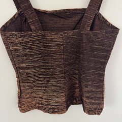 vtg 90s FORMULA X Brown Bronze Copper METALLIC Tank Top Club Delias S USA Y2K