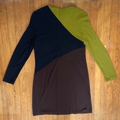 Vintage Fine Knit Dress Womens Size Medium 1990s Donna Ricco Color Block Sheath