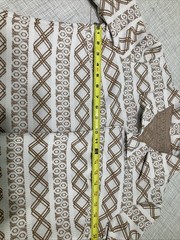 Vtg 70s Mod Geometric Dress & Jacket Set Brown Tan MCM Shift Suit Nemo Zip EUC