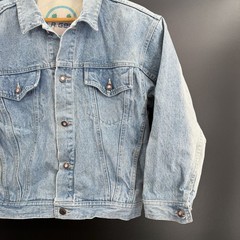 Vintage LA Gear Original Denim Jean Jacket Size Small Patches Gems Cropped