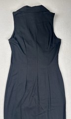 Vintage LaBelle Black Double Breasted Sleeveless Midi Dress Size 5 USA