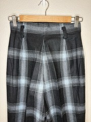 Vtg Mondi Glen Plaid Wool Pants 2 26 Waist High Rise Made in Germany Tartan 90s