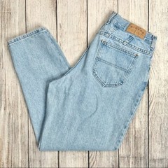 Vintage Riders Blue High Waisted Denim Mom Jeans Petite Size 16P
