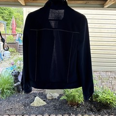Vintage 1970s Navy Polyester Leisure Jacket With Contrast Stitching