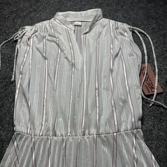 VTG Sears Dress Misses 16 Red White Blue Stripes DeadStock W/Belt Sleeveless NWT