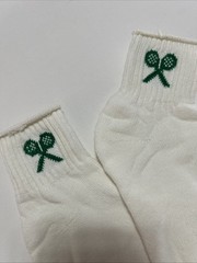 VTG Socks Women’s 8-11 Tennis 80s 90s White Green NOS USA Made