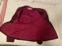 Vintage 70s Womens Strawberry Plant Blazer Velveteen Burgundy Green Size 7 Small