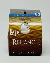 Vintage Y2K L’eggs Reliance Control Top Pantyhose Size B Off White NOS 2000