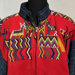 Guatemalan IXMUCANE Native Jacket Embroidered Folk Art Handmade Size M