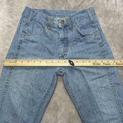 Vintage Lee Jeans Womens 25×30 Blue Flare Bell Bottom Talon 42 Front Seam 70s