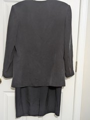 Patrick Collection Black Silk Sheath Dress And 4 Button Jacket Size 12 RN 84985