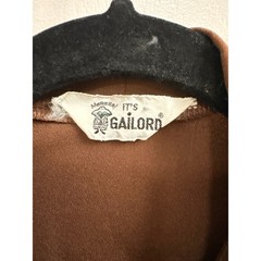 Vintage Gailord Brown Tie Neck Pintuck Blouse Long Sleeve Button Up Medium