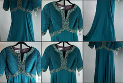 NWT Victor Costa Gown Sz 8 Emerald Green Empire Waist Chiffon Evening Dress $595
