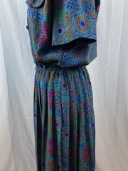 Vintage Leslie Fay Dress Women’s Size 8 Pleated Skirt Missing Tie