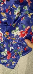 70s Organically Grown Beautiful Blouse Butterflies Watercolor Cobalt Arpeja ART
