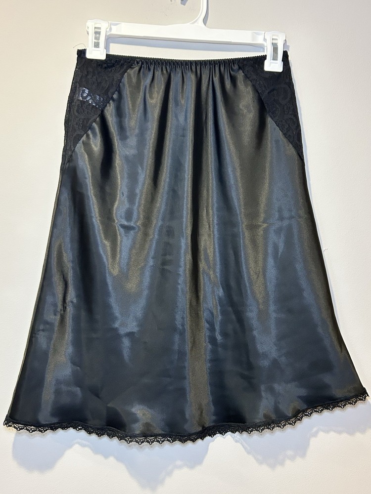 Maidenform Private Affair Black Slip Elastic Waist Lace Detail Size Medium