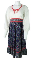 Vintage 70s Mr “B” US Women’s M 10 Eyelet Lace Floral Cottage Core Prairie Dress