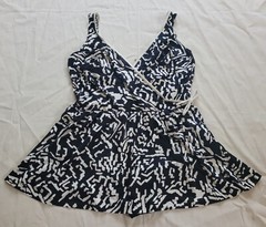 Vintage Robby Len Lane Bryant One Piece Swimsuit Dress Skirt Womens Size L/XL