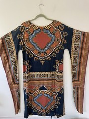 Vintage Ethnic Kaftan Dress Cotton Multi Snake in the Grass West Indie M