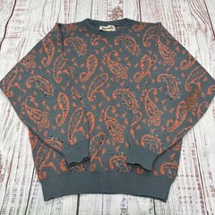 Vintage 90’s Bonjour International Sweater Unisex Large Gray/Orange Made in USA