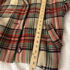 Vtg Mid Length Retro Mid Century European Wool Tartan Swing Car Coat