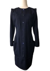 Vintage ’80s Emanuel Ungaro Parallele Avant Garde Midi Dress Shift Pockets Large