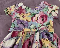 Vintage LANZ Ladies Dress Size 14 Floral Print 100% Cotton