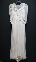 Vintage 1930’s Art Deco Wedding Dress 30s 40s Wedding Gown xxs xs