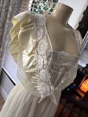 VTG Apostrophe /Sears Sheer Two Piece Intimates Nightgown, Robe Satin Lace pcb