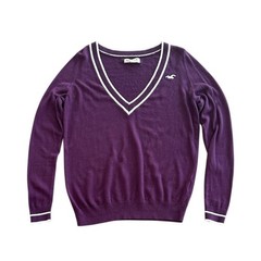 Hollister Vintage Y2K V-Neck Pullover Spring Sweater Tennis Preppy Size Medium