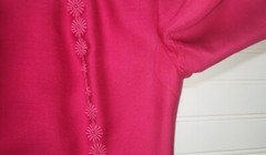 Vintage 70s Silvia Ann Pink Sheath Dress Womens Size 10 Knee Length Flowers