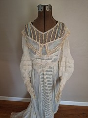 Vintage 1900 Charming Swiss Dotted/Ribbon Trim Bodice & Skirt
