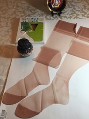 6 PAIRS VINTAGE NYLON STOCKINGS 10” X 33” DEMI-TOES NUDE HEELS FANCY SHADOW WELT