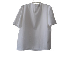 VTG JONQUIL by JUDY BOND White Short Sleeve Lace Detail Neckline Blouse Shirt 14