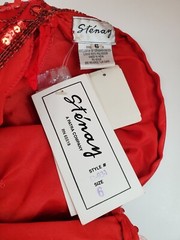 Vintage Stenay Women’s Red Sequenced Beaded NWT Size Cocktail Dress