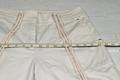 Vintage Ralph Lauren Capri Pants Size 8 90s Beige Wide Leg Rope Drawstring