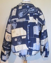 FUDA International Silk Bomber Style Jacket Women’s M Block Print WASHABLE NICE
