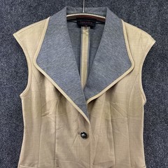 Vtg Escada Dress Vest 36 Small Beige Virgin Wool EU Luxury Structured Neutral